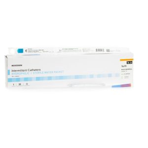 Urethral Catheter McKesson Straight Tip Hydrophilic Coated PVC 16 Fr. 16 Inch Length - Box of 30
