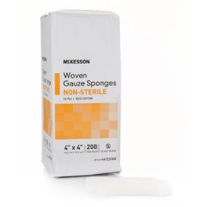 Gauze Sponge McKesson 4 X 4 Inch 12-Ply NonSterile 200 per Pack - Pack of 200