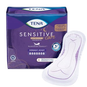 Bladder Control Pad TENA® Sensitive Care Extra Coverage 16 Inch Length Heavy Absorbency Super Absorbent Core One Size Fits Most - Bag of 28