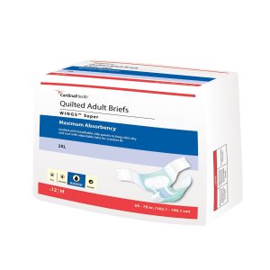 Incontinence Brief Wings™ Super Quilted Adult 2X-Large Unisex Disposable Heavy Absorbency
