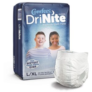 Unisex Youth Absorbent Underwear Comfees® DriNite® Juniors Pull On with Tear Away Seams Large / X-Large Disposable Heavy Absorbency - Bag of 13